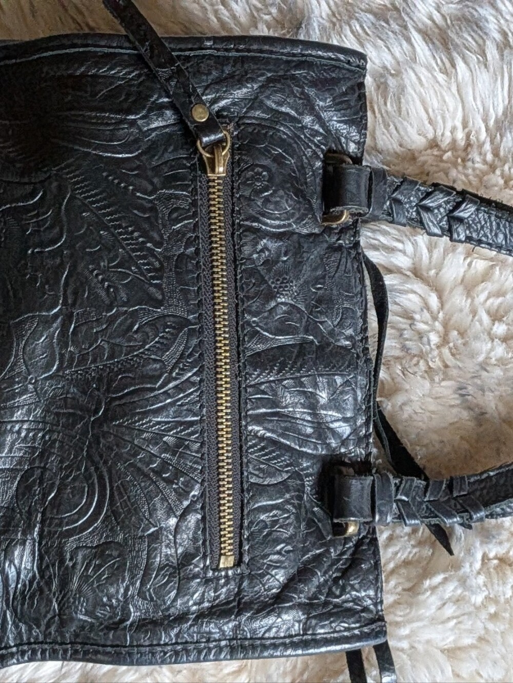 American Leather Co. Black Leather Top-Handle Women’s Bag - Picture 2 of 3